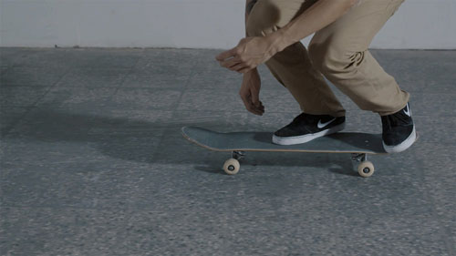 Skateboard Trick 360 Flip Position des Pieds