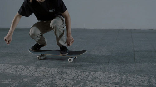 Skateboard Trick FS Pop Shove-It Position des Pieds